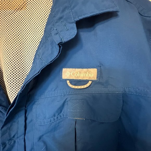 Men's Blue Columbia Omni Shield Shirt - Picture 2 of 3